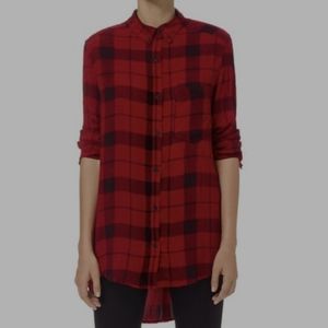 Aritzia wilfred free plaid long button down